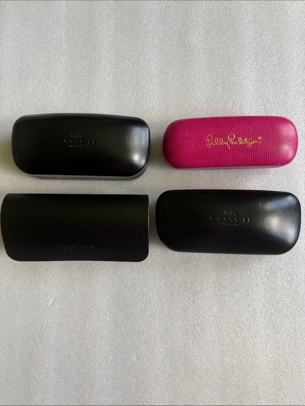 COACH GIORGIO ARMANI LILLY PULITZER Eyeglass Sunglasses Cases Bundle Lot of 4 - Picture 2 of 12